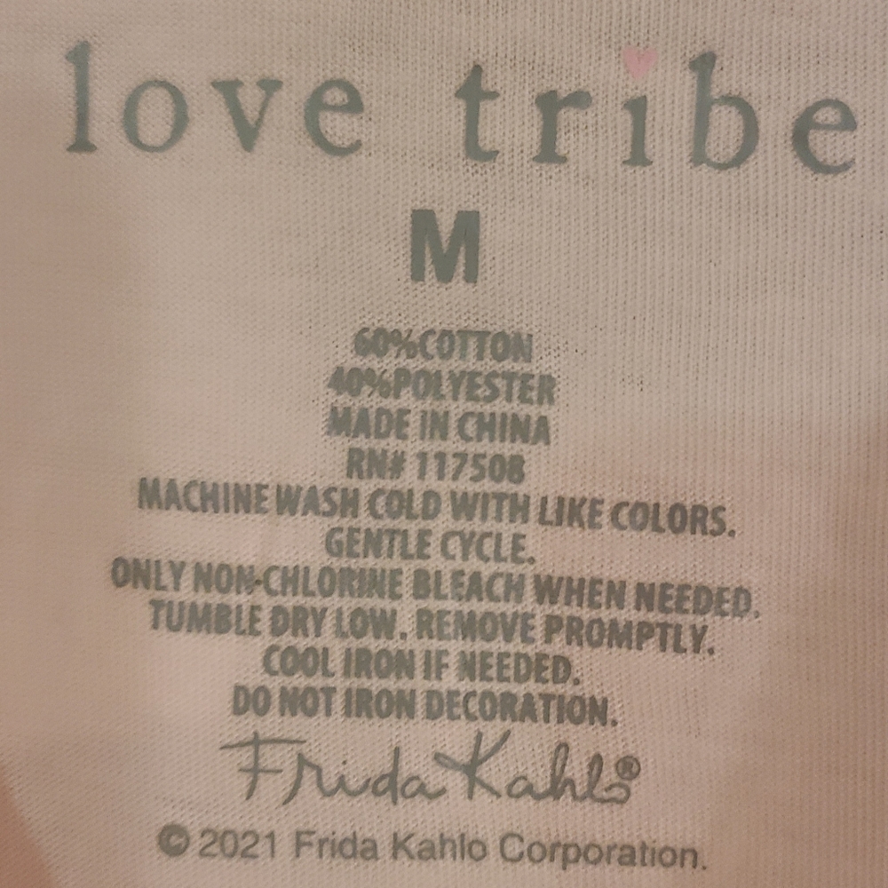 Love tribe Magdalena Carmen Frida Kahlo T-shirt Sz juniors M - Picture 4 of 5